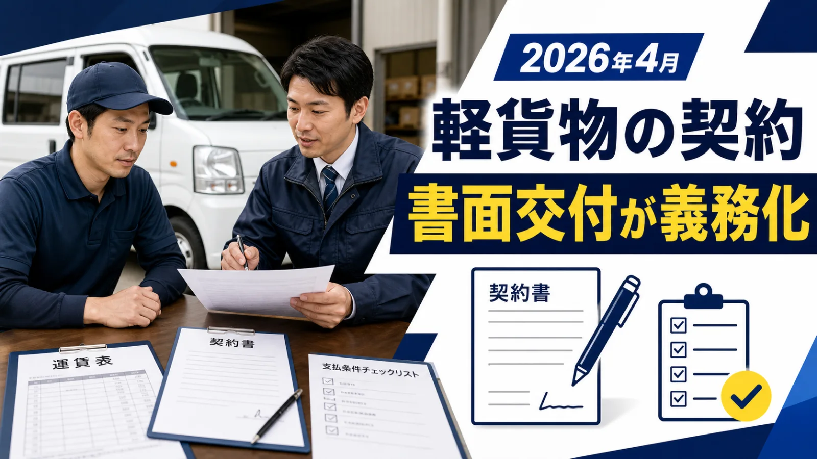 運送契約の書面交付義務とは｜2026年4月からの軽貨物の対応