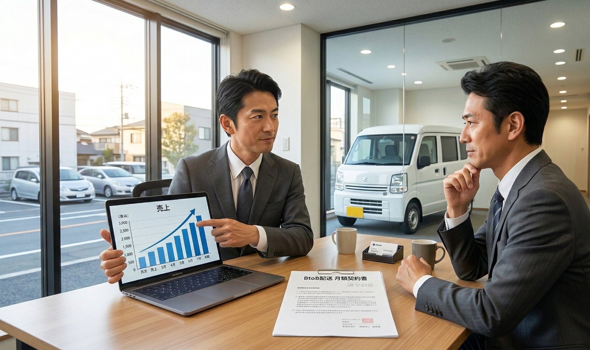 軽貨物のBtoB案件について契約条件と請求を相談する様子