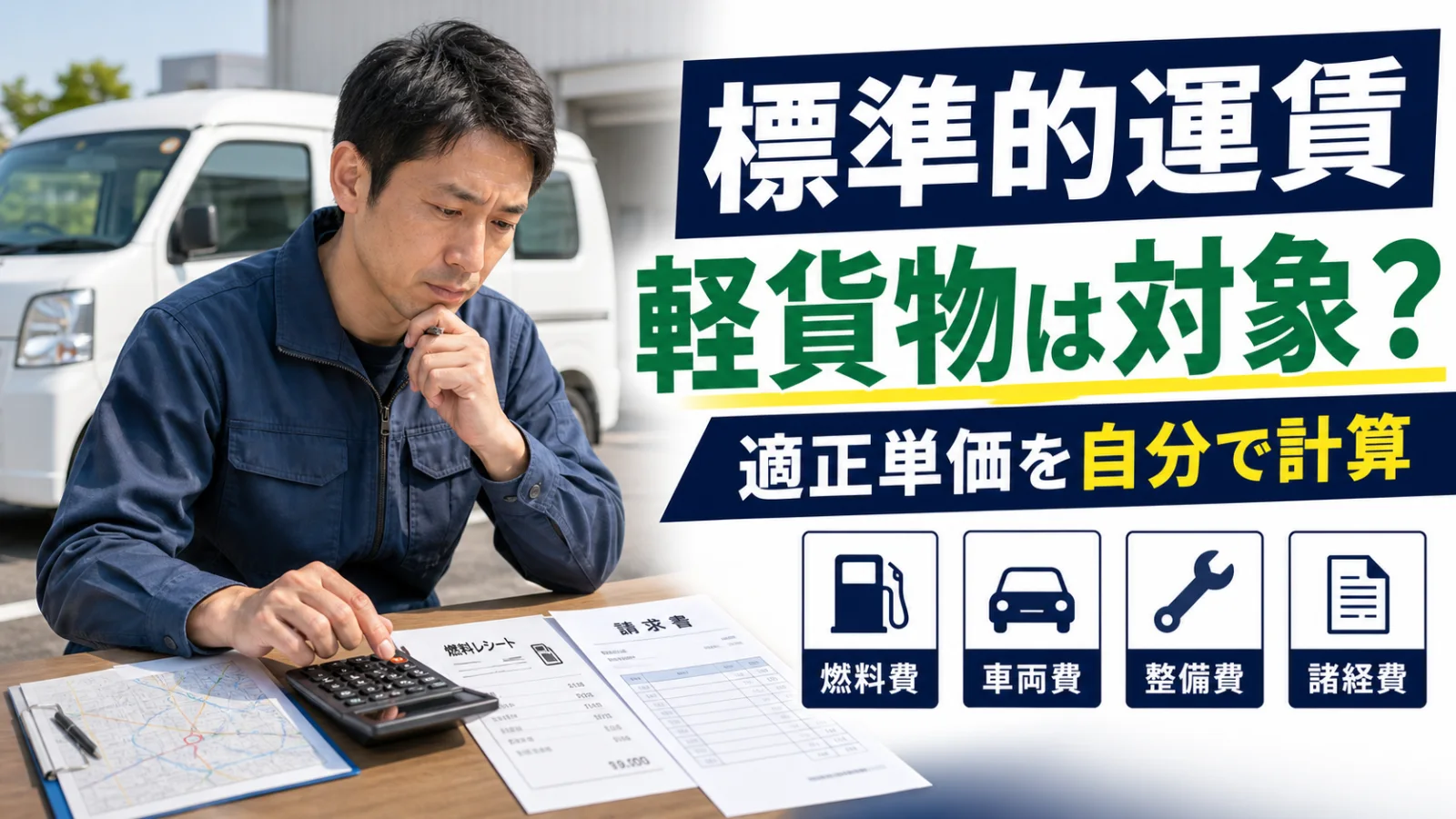 標準的運賃は軽貨物に適用される？適正単価の計算と買いたたきの断り方【2026年版】