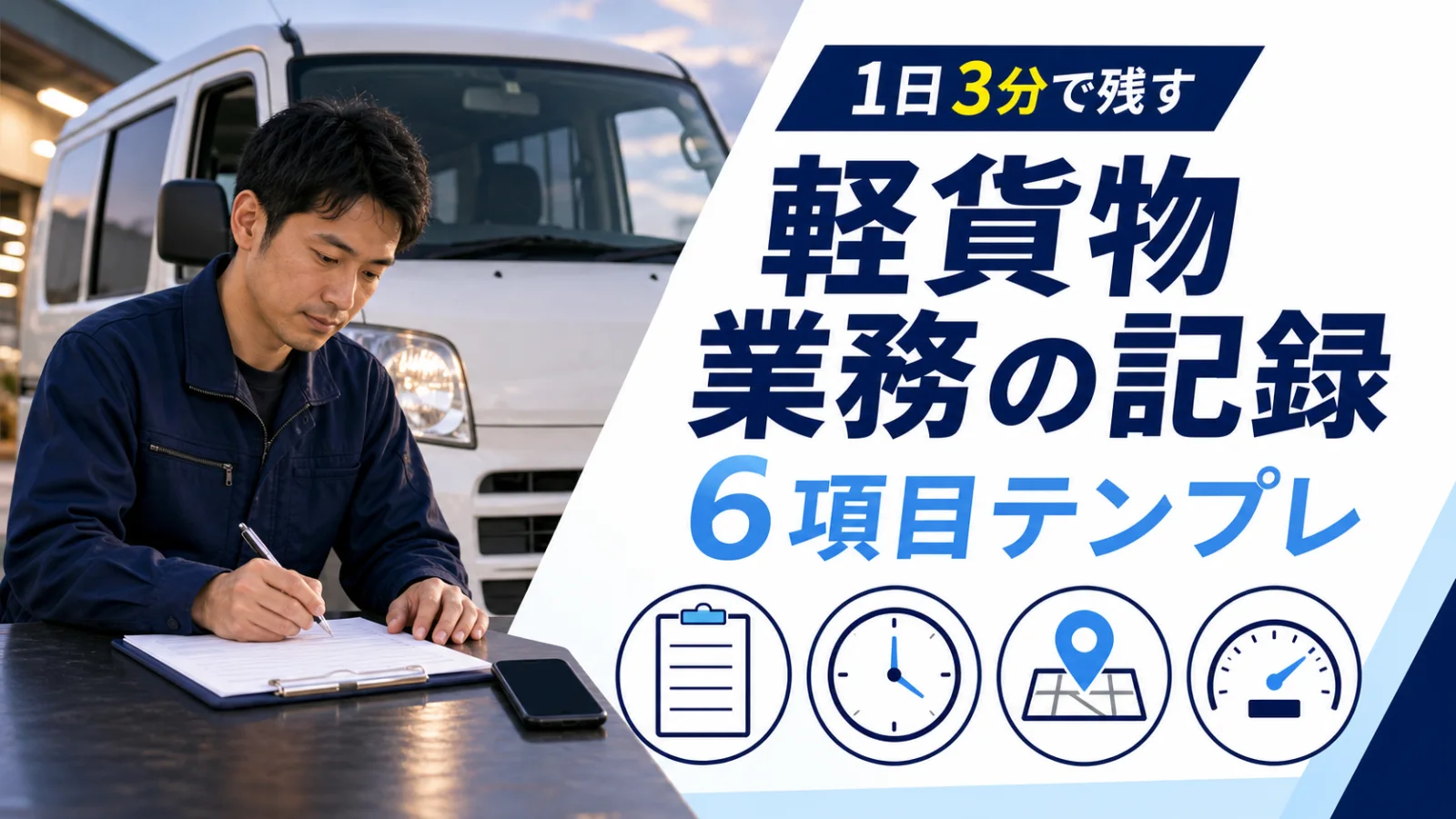 軽貨物の「業務の記録」テンプレ｜6項目の書き方・保存期間・点呼との順番