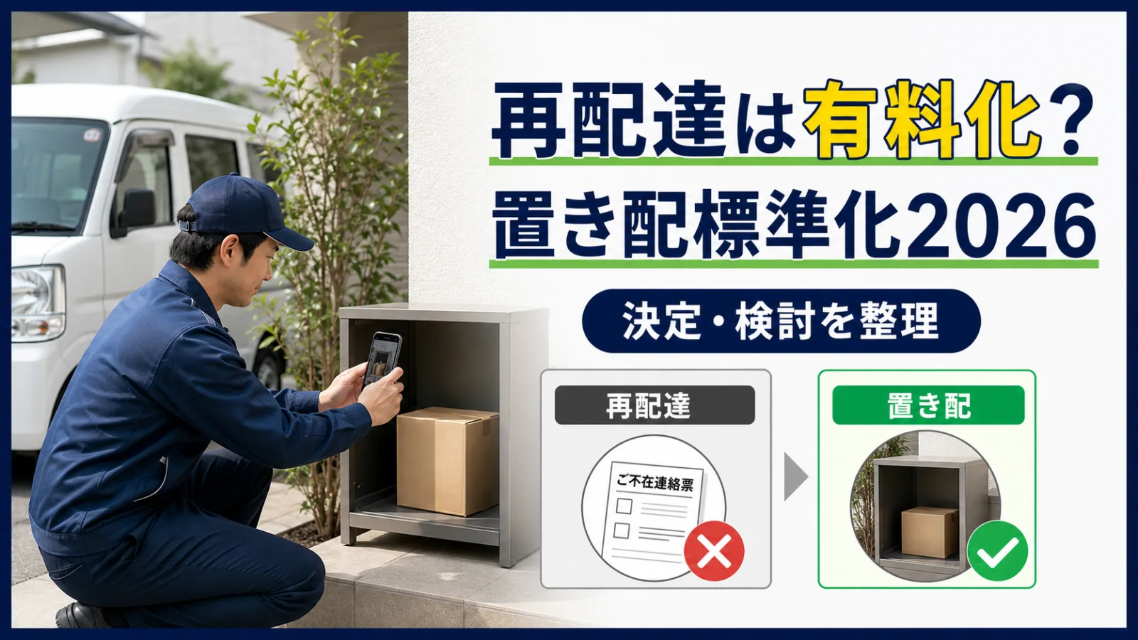 再配達有料化はいつから？置き配標準化2026で軽貨物の単価・個数はこう変わる