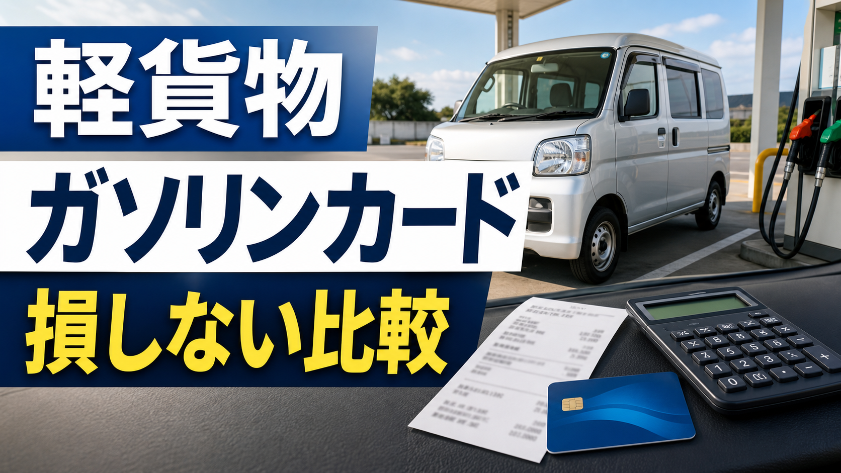 軽貨物のガソリンカードを損しないように比較するサムネイル