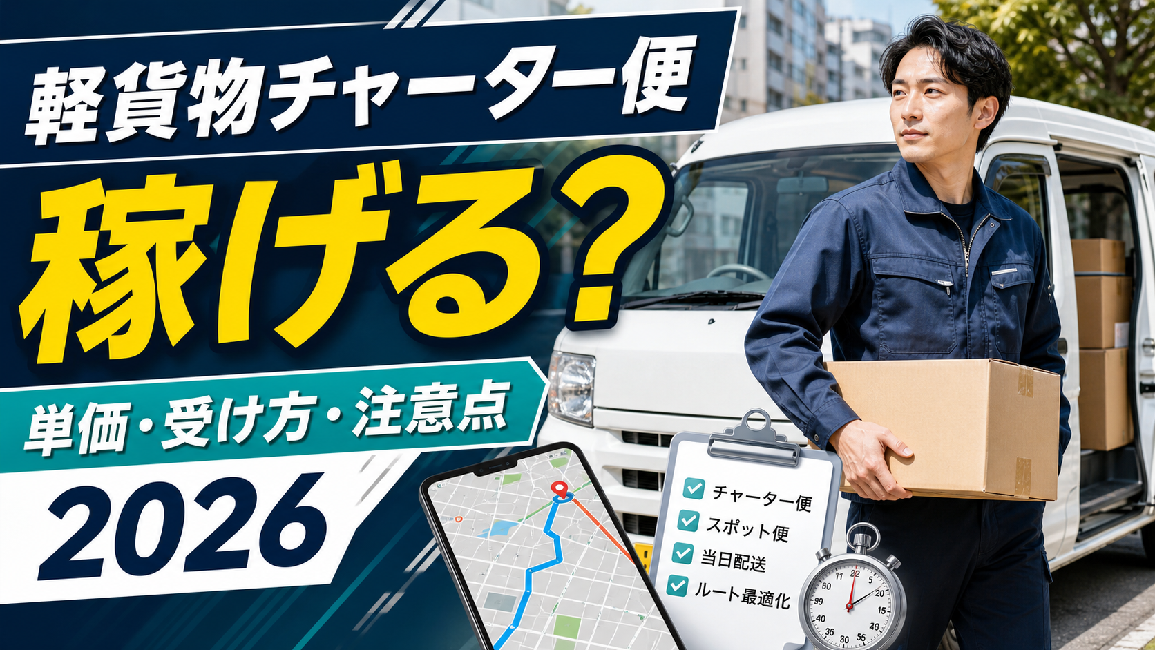 軽貨物チャーター便・スポット便の単価と受け方を解説するサムネイル