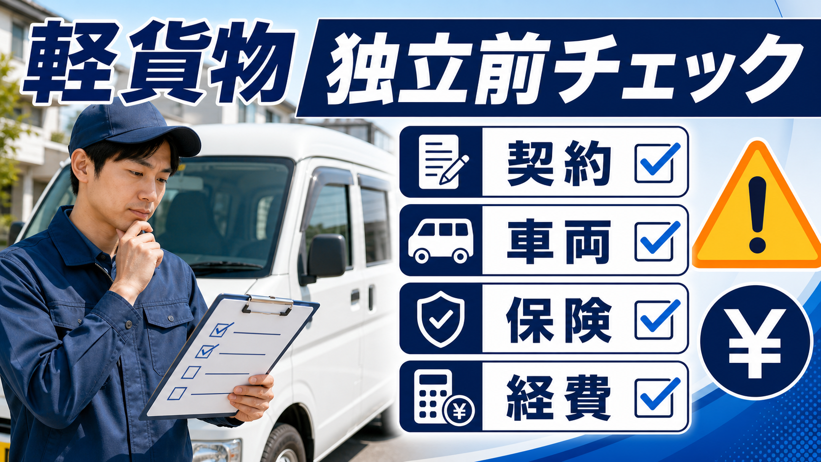 軽貨物ドライバーの独立前に契約・車両・保険・経費を確認するサムネイル