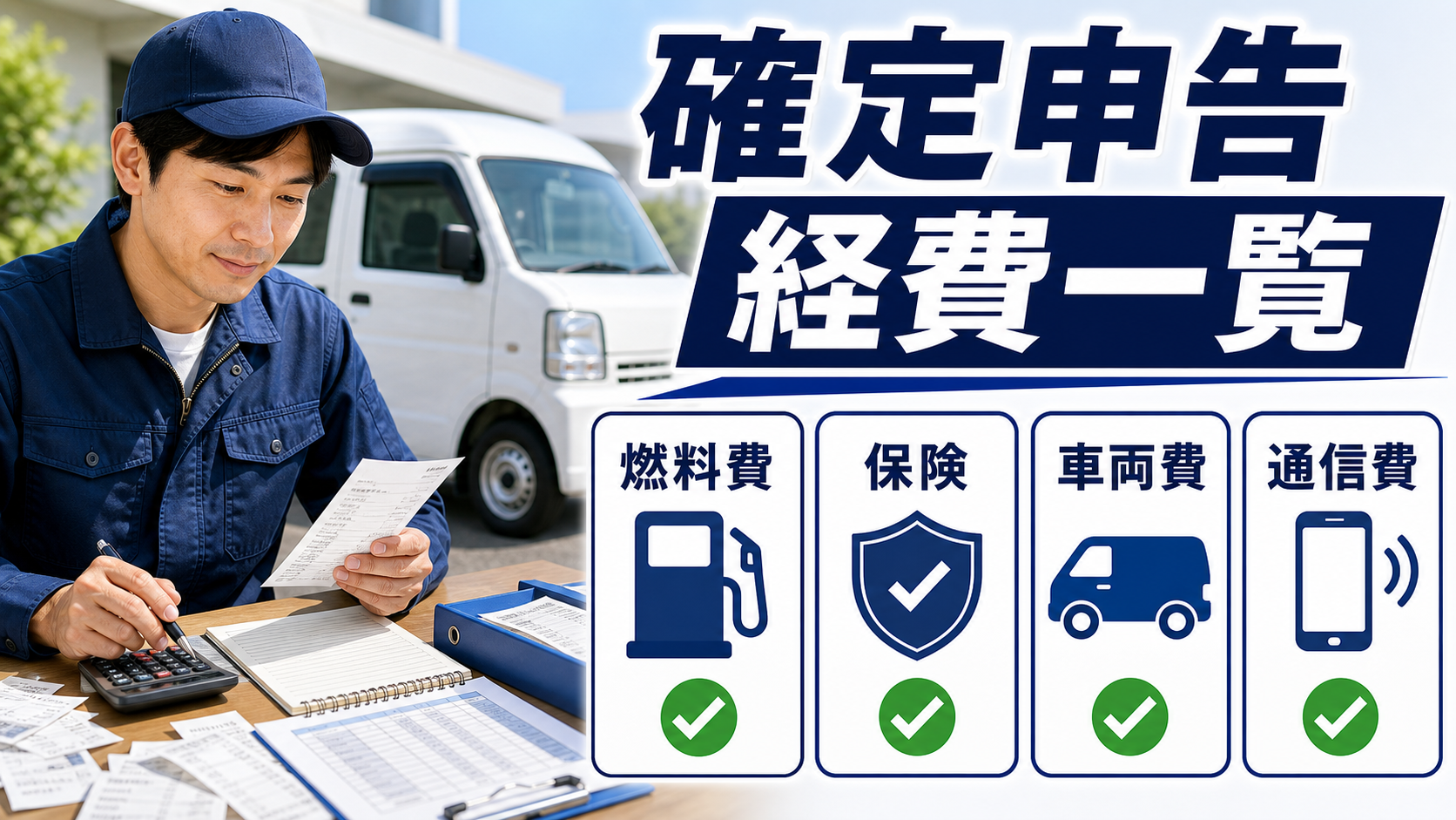 軽貨物ドライバーの確定申告経費一覧で燃料費・保険・車両費・通信費を確認するサムネイル