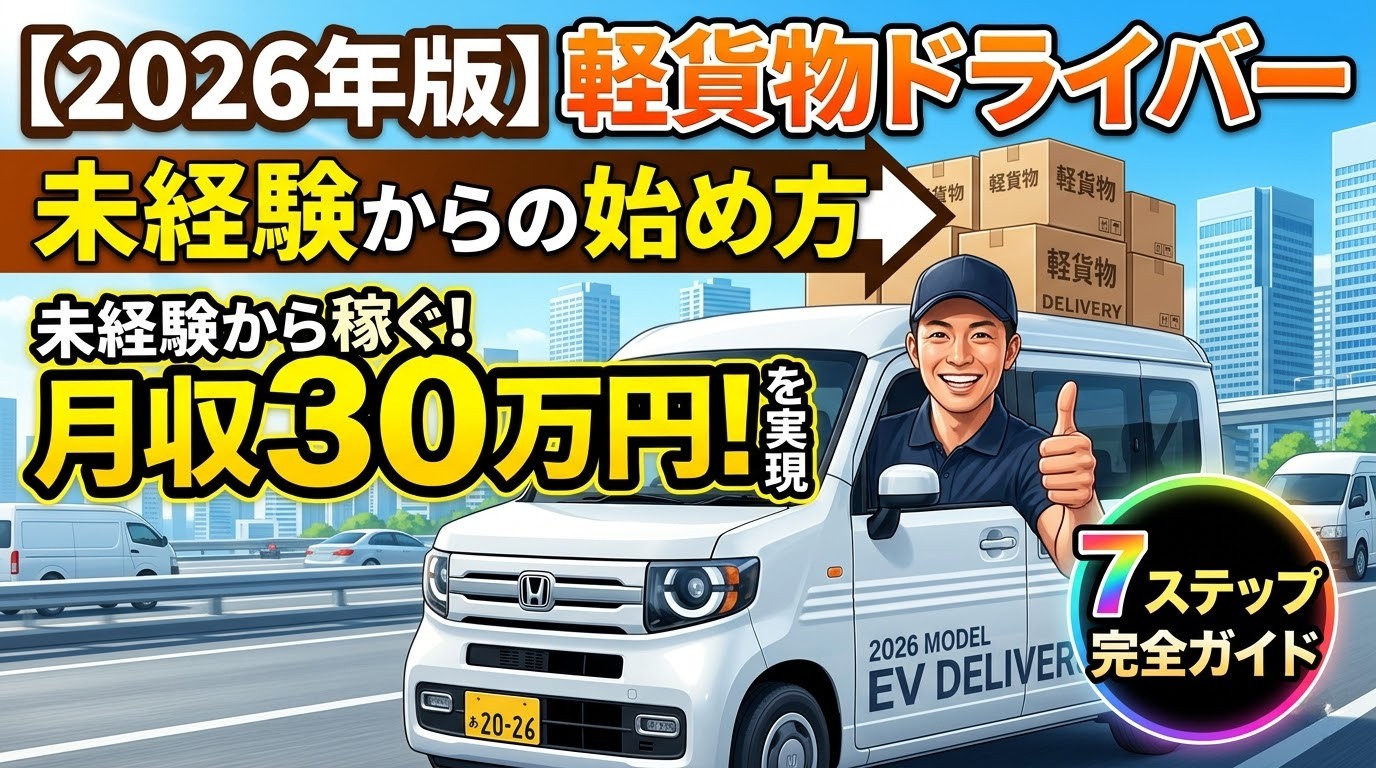 【2026年版】軽貨物ドライバー未経験からの始め方｜7ステップで月収30万円を実現する完全ガイド