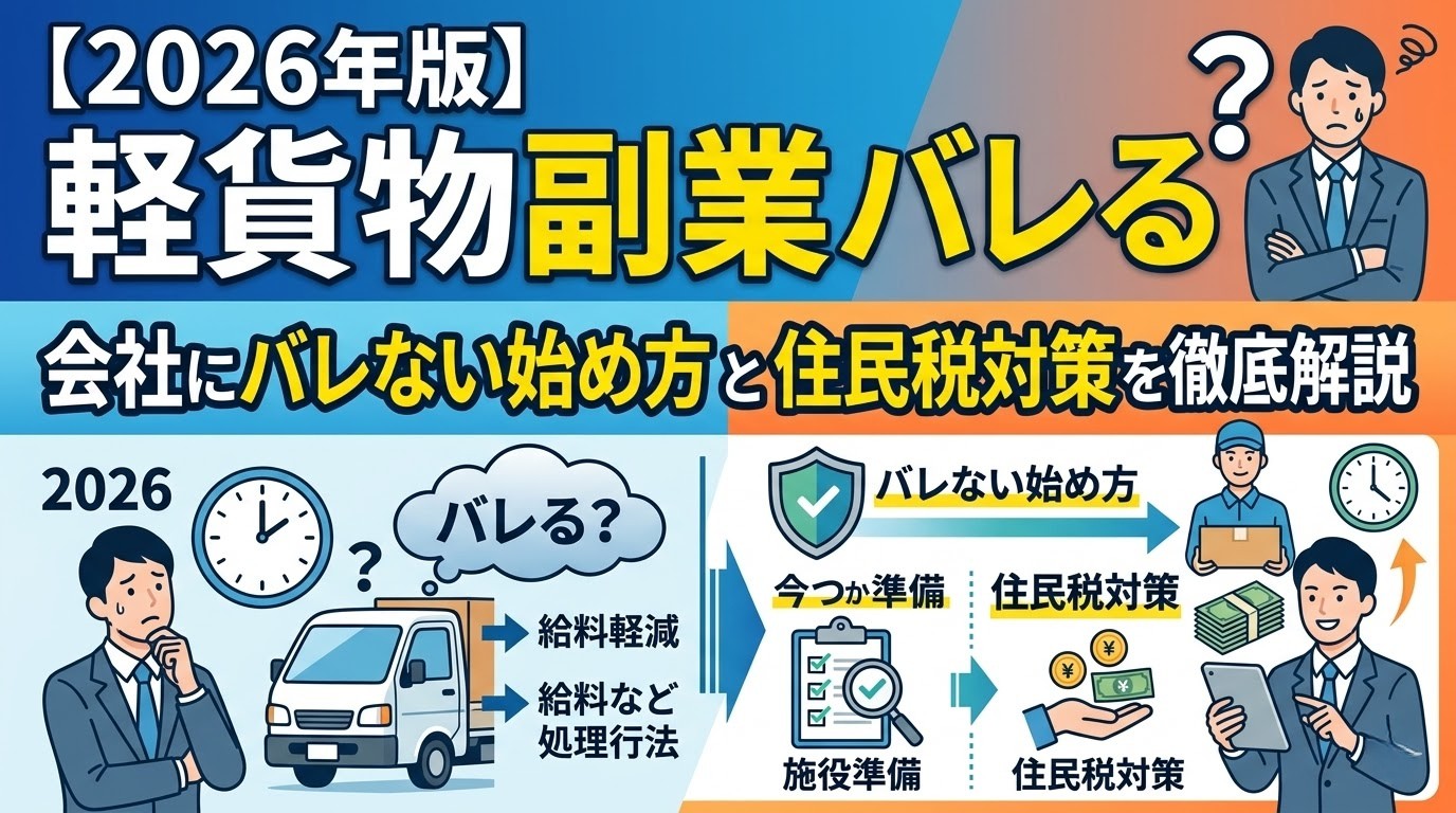 【2026年版】軽貨物 副業 バレる？会社にバレない始め方と住民税対策を徹底解説