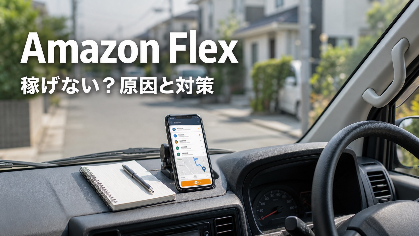 Amazon Flexで稼げない原因と対策を示す軽貨物ドライバー向けサムネイル
