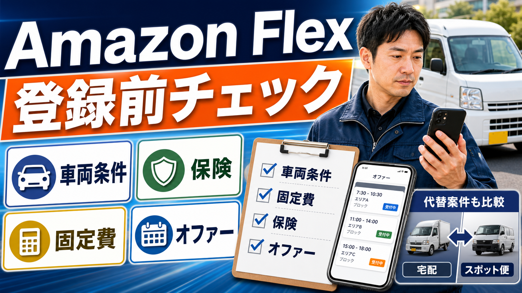 Amazon Flex登録前に固定費と車両条件を確認する軽貨物ドライバー