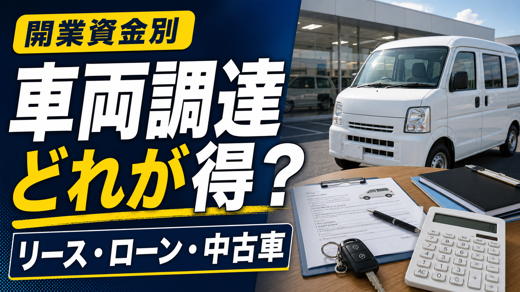 軽貨物の車両調達でリース・ローン・中古車を比較するサムネイル