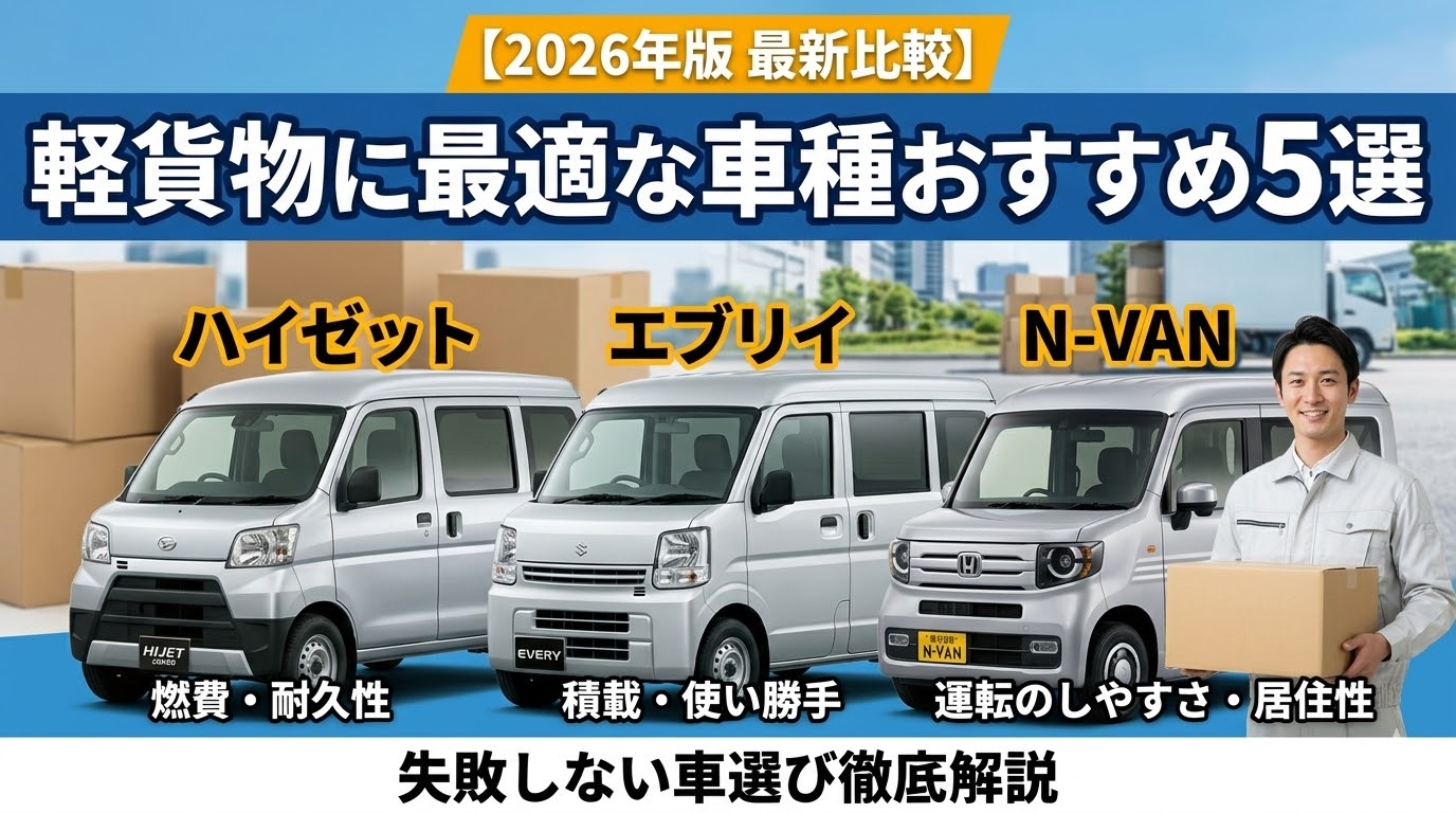 【2026年版】軽貨物に最適な車種おすすめ5選｜ハイゼット・エブリイ・N-VAN徹底比較
