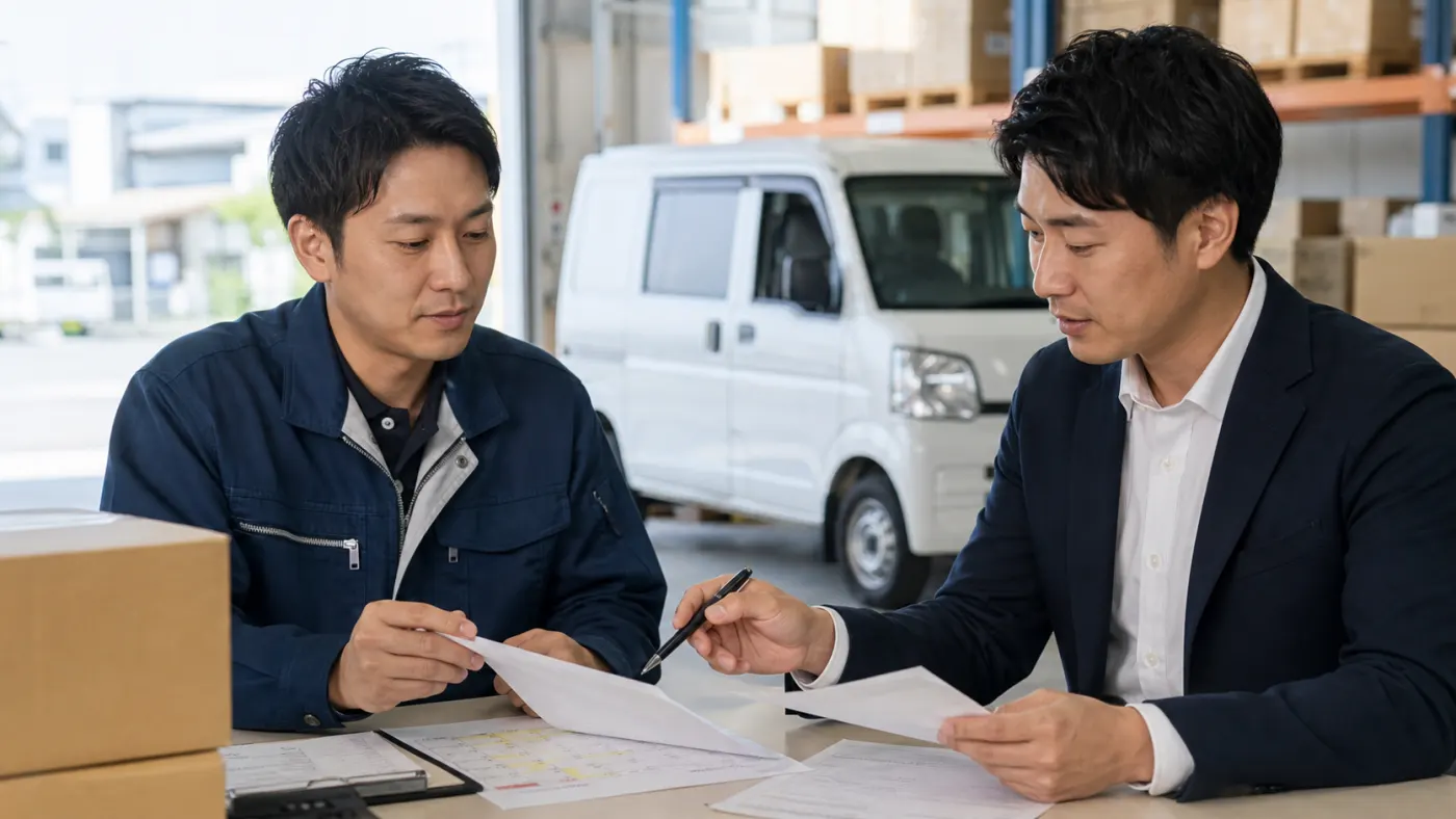 支払条件について委託元と確認する軽貨物事業者