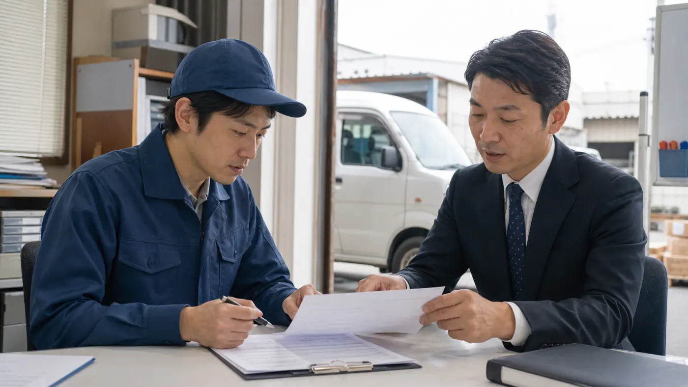 運送契約の料金項目と作業範囲を確認する軽貨物ドライバー