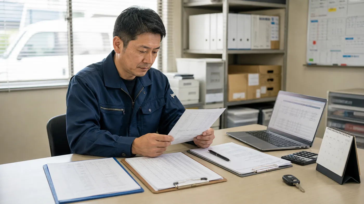 契約書と支払明細を月次で照合する軽貨物事業者