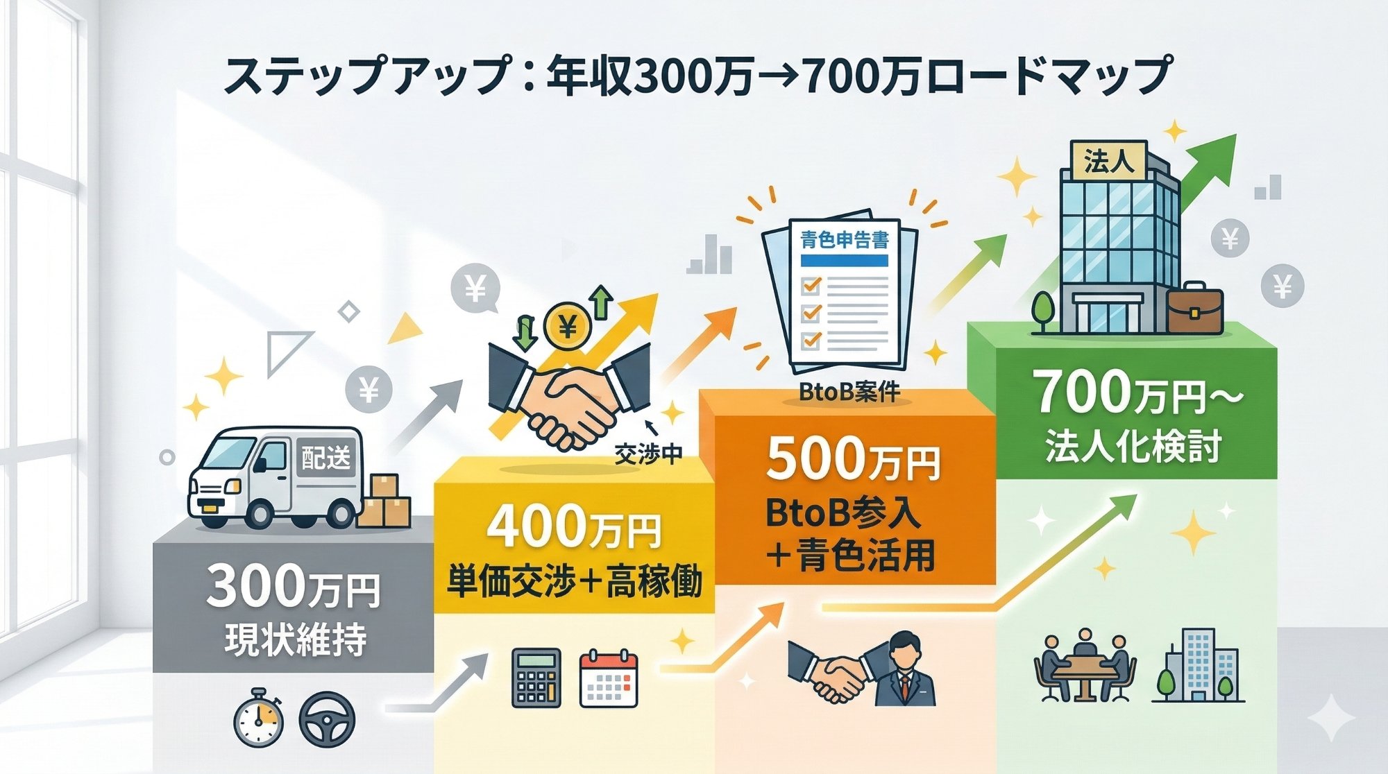軽貨物ドライバー月収30万円達成ロードマップ