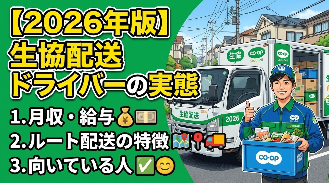 【2026年版】生協配送ドライバーの実態｜月収・ルート配送の特徴・向いている人