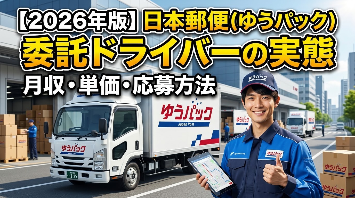 【2026年版】日本郵便（ゆうパック）委託ドライバーの実態｜月収・単価・応募方法