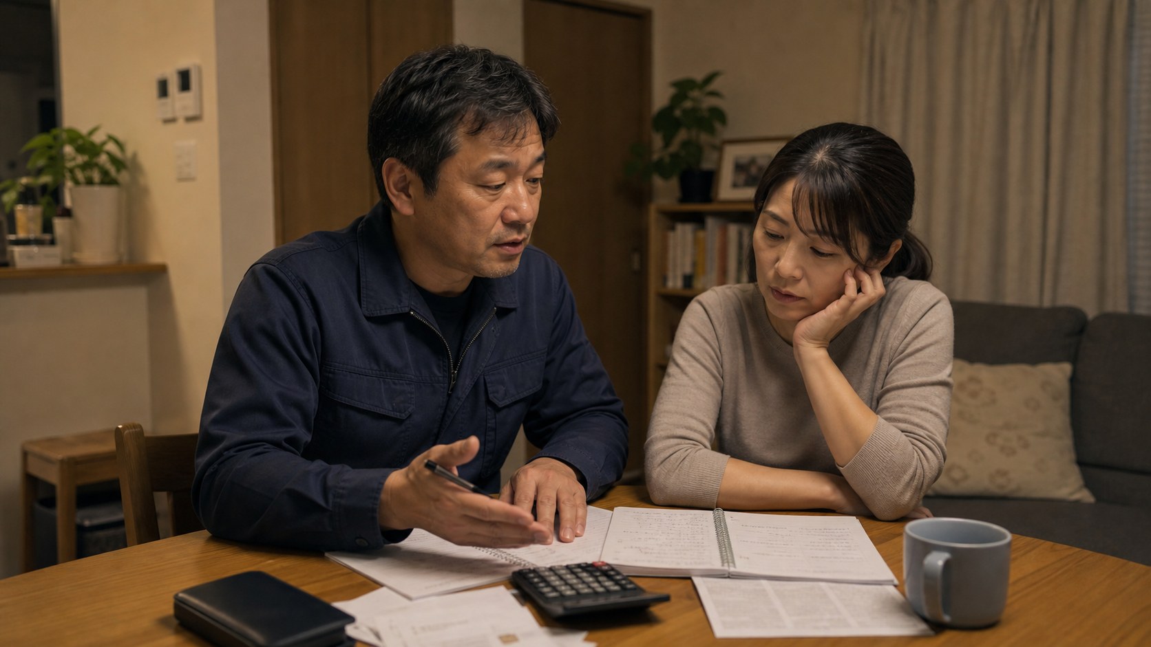 軽貨物開業前に家計と事業資金を分けて確認する様子