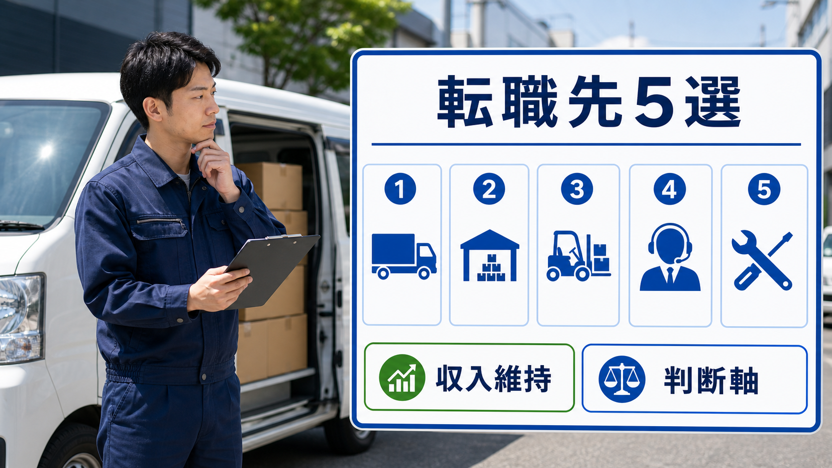 軽貨物ドライバーを辞めたい人が転職先5選と収入維持、判断軸を確認するサムネイル