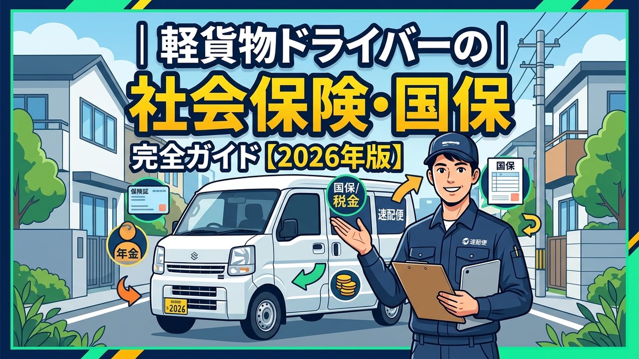 軽貨物ドライバーの社会保険・国保完全ガイド【2026年版】個人事業主の保険選びで損しない方法