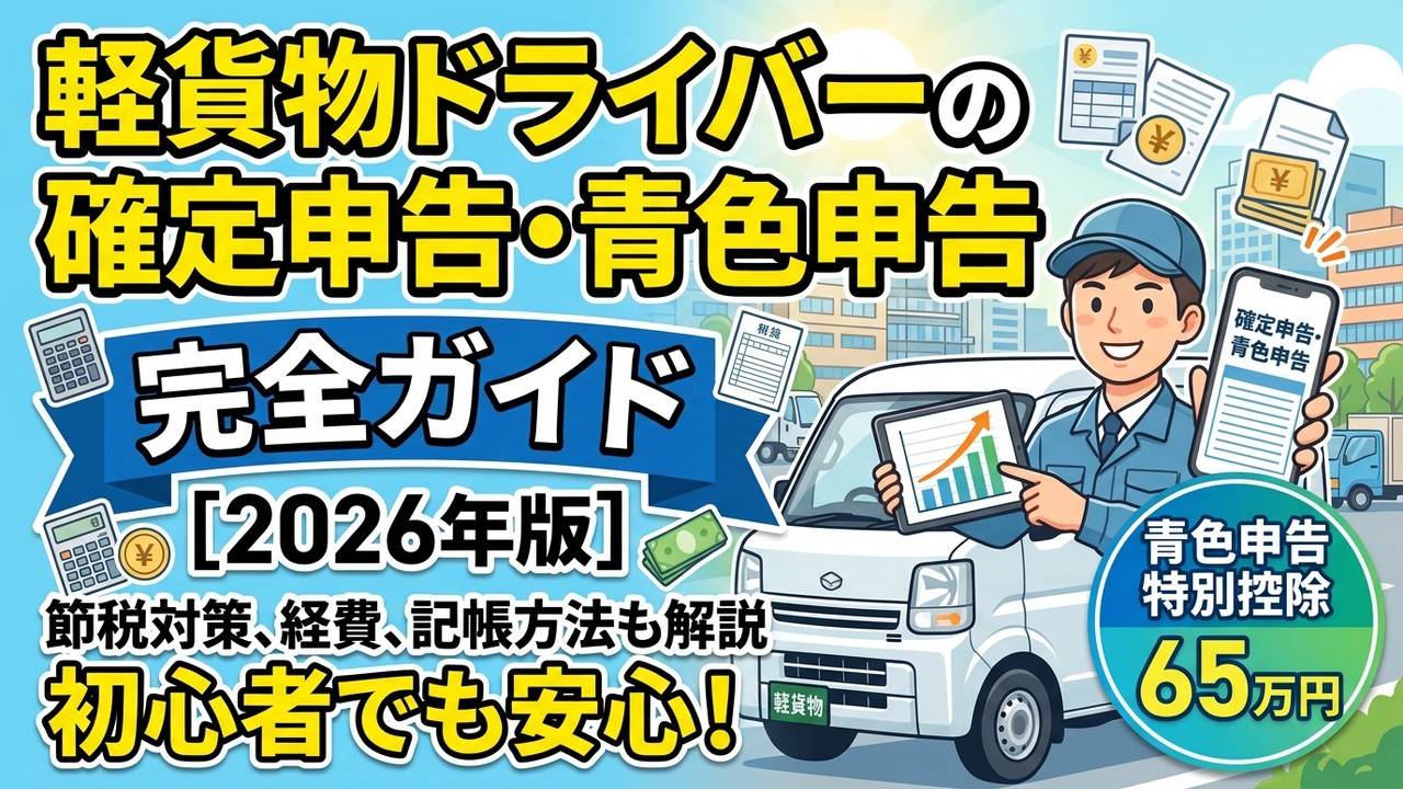 軽貨物ドライバーの確定申告・青色申告完全ガイド【2026年版】経費65万円控除を最大活用