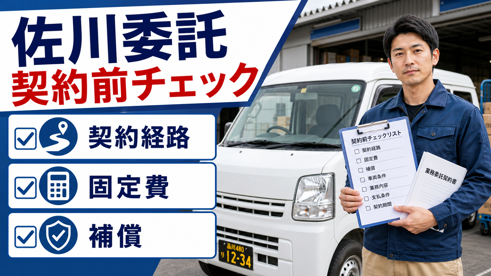 佐川急便系の委託配送を契約前に確認する軽貨物ドライバー