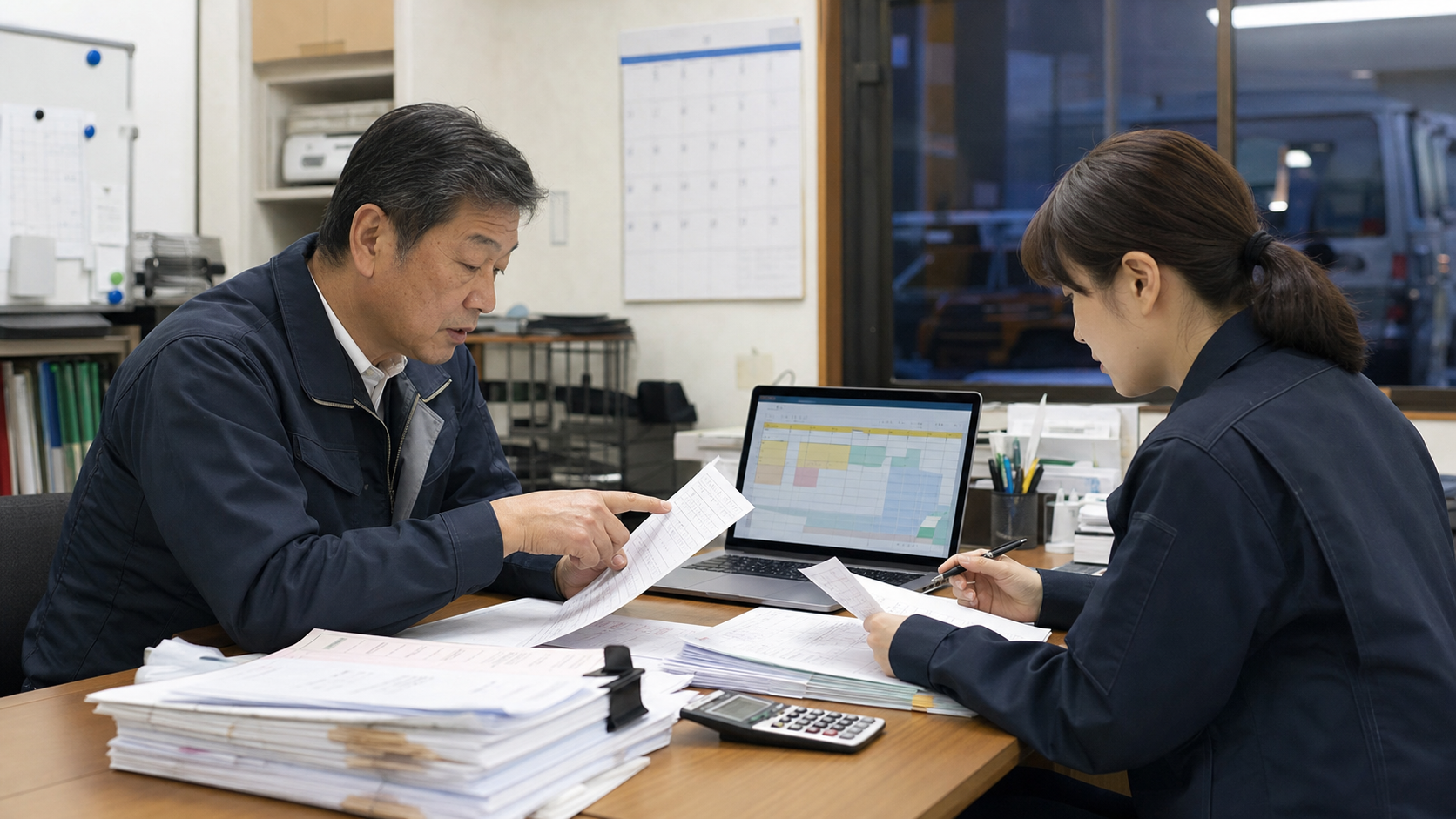 配送会社で請求書とドライバー報酬を照合する月末業務