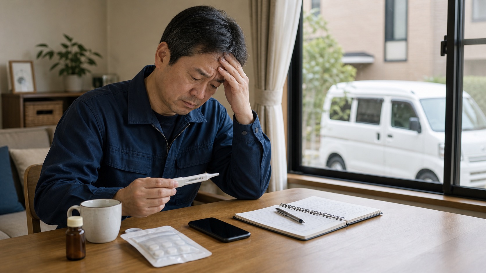 体調不良で稼働できない軽貨物ドライバー