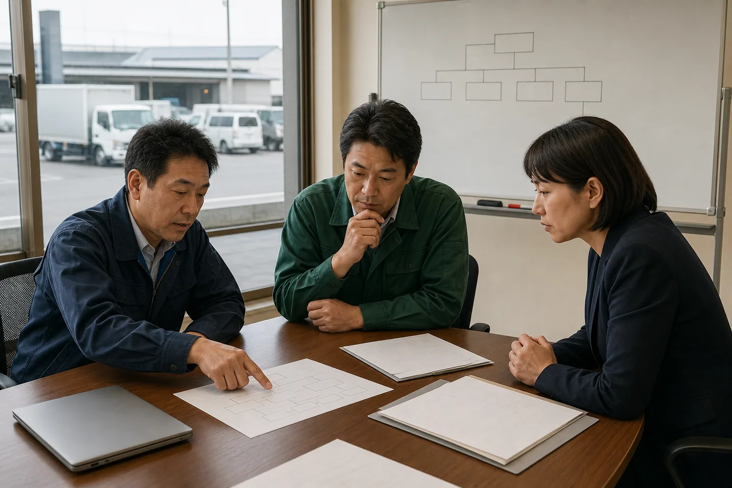 配送会社と荷主が再委託と実運送者の流れを確認する会議